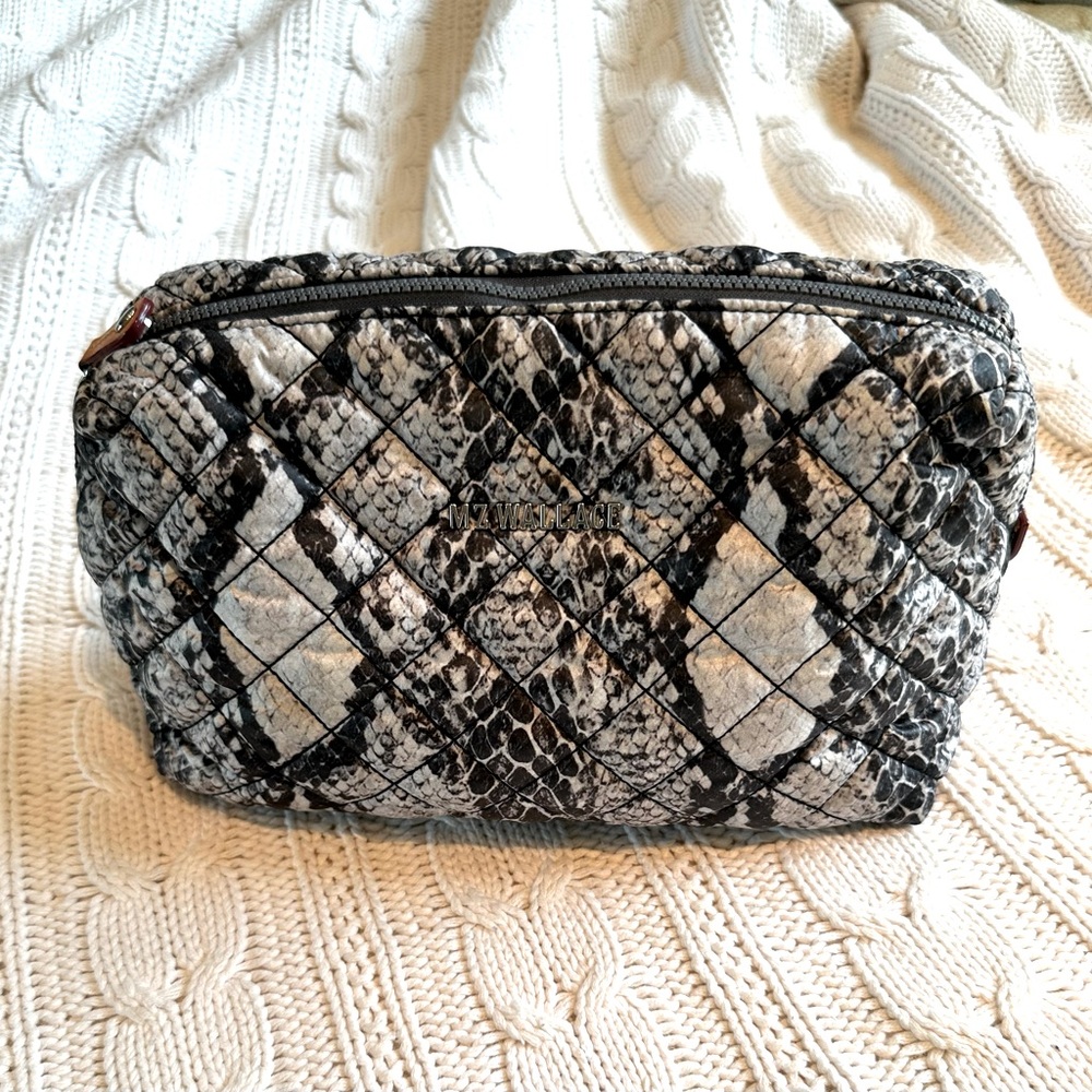 MZ Wallace Mica cosmetic case in snake print